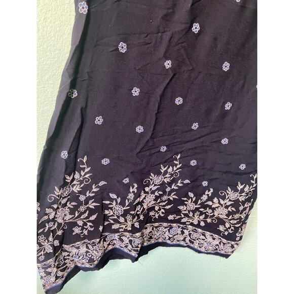 Vintage Notations Clothing Co Women's‎ Navy Floral Short Sleeveless Dress Large - Picture 3 of 6